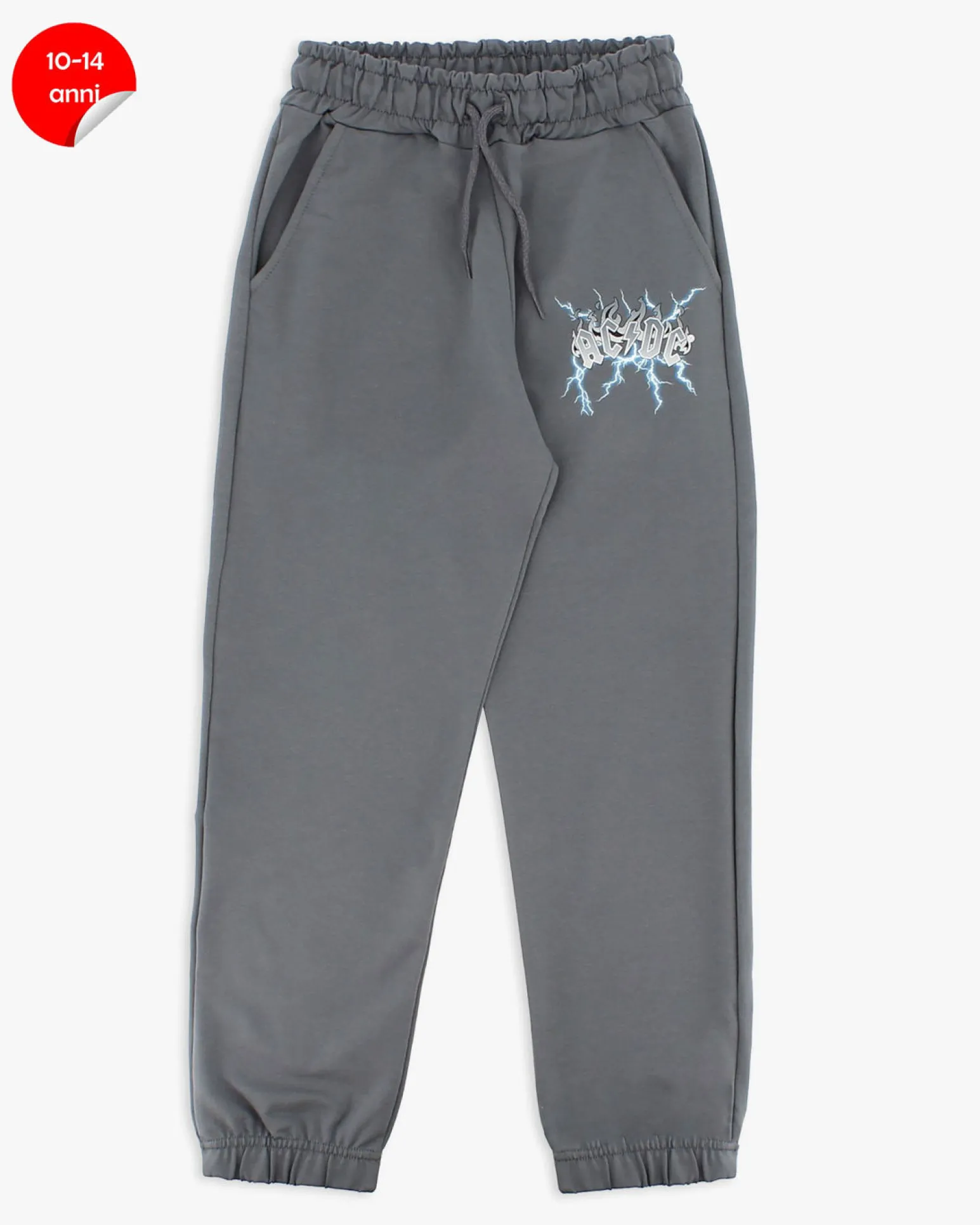 ACDC - PANTALONE TUTA GRIGIO PER RAGAZZI 10 - 14 ANNI