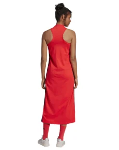 ADIDAS - VESTITINO SMANICATO 3 RIGHE ESSENZIALI ROSSO DA DONNA - JE1206