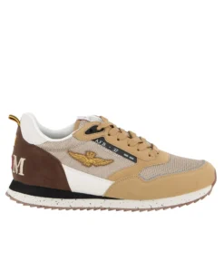 AERONAUTICA MILITARE - SNEAKERS MARRONE CHIARO, MARRONE SCURO, BIANCA E BEIGE - 288CT3545-94638