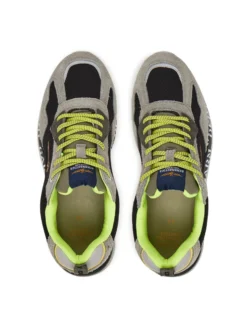 AERONAUTICA MILITARE - SNEAKERS MARRONE CHIARO, MARRONE SCURO, GRIGIA, NERA E GIALLO FLUO - 276CT3546-94653