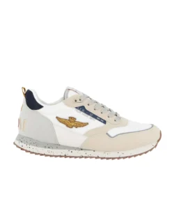 AERONAUTICA MILITARE - SNEAKERS BIANCA, GRIGIA E BEIGE - 288CT3545-94640