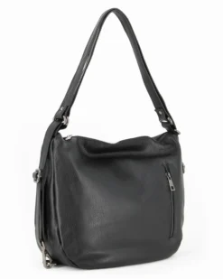 ALEX & CO - Borsa/Zaino nero in VERA PELLE