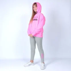 AMERICAN RAP - FELPA ROSA FULL ZIP CON CAPPUCCIO