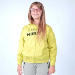 AMERICAN RAP - FELPA VERDE FULL ZIP CON CAPPUCCIO