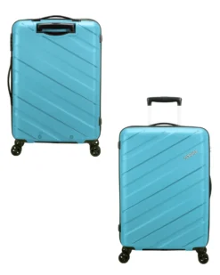 AMERICAN TOURISTER - TROLLEY AZZURRO IN ABS 4 RUOTE CON COMBINAZIONE TSA