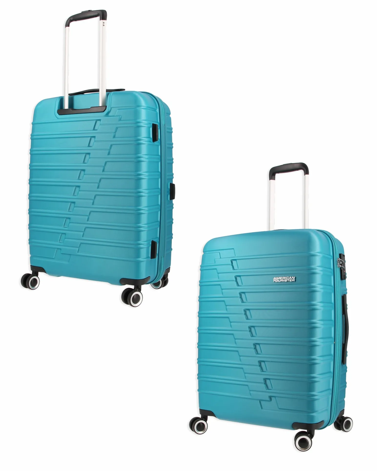 AMERICAN TOURISTER - TROLLEY AZZURRO IN ABS 4 RUOTE CON COMBINAZIONE TSA