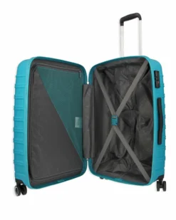 AMERICAN TOURISTER - TROLLEY AZZURRO IN ABS 4 RUOTE CON COMBINAZIONE TSA