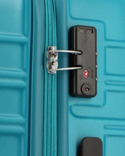 AMERICAN TOURISTER - TROLLEY AZZURRO IN ABS 4 RUOTE CON COMBINAZIONE TSA