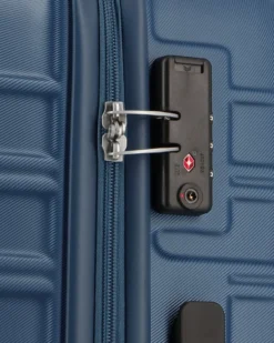 AMERICAN TOURISTER - TROLLEY BLU IN ABS 4 RUOTE CON COMBINAZIONE TSA
