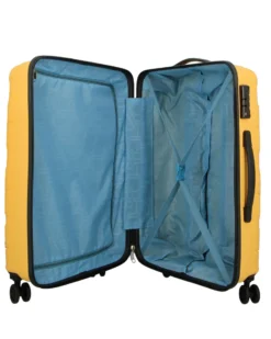 AMERICAN TOURISTER - TROLLEY GIALLO IN ABS 4 RUOTE CON COMBINAZIONE TSA