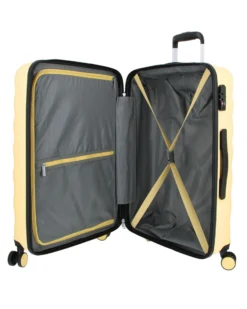 AMERICAN TOURISTER - TROLLEY GIALLO 4 RUOTE IN ABS CON COMBINAZIONE TSA