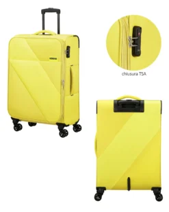AMERICAN TOURISTER - TROLLEY LIME IN TESSUTO ESPANDIBILE CON LUCCHETTO TSA