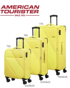 AMERICAN TOURISTER - TROLLEY LIME IN TESSUTO ESPANDIBILE CON LUCCHETTO TSA