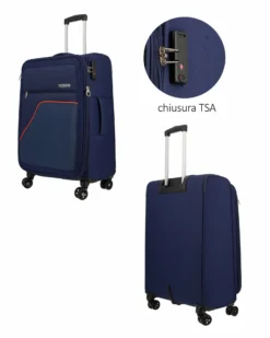 AMERICAN TOURISTER - TROLLEY MORBIDO 4 RUOTE CON COMBINAZIONE TSA