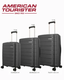 AMERICAN TOURISTER - TROLLEY NERO 4 RUOTE IN ABS CON COMBINAZIONE TSA