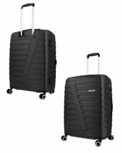 AMERICAN TOURISTER - TROLLEY NERO IN ABS 4 RUOTE CON COMBINAZIONE TSA