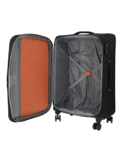AMERICAN TOURISTER - TROLLEY NERO IN TESSUTO ESPANDIBILE CON LUCCHETTO TSA