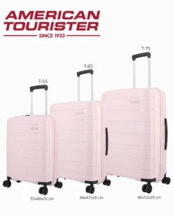 AMERICAN TOURISTER - TROLLEY ROSA 4 RUOTE IN ABS CON COMBINAZIONE TSA