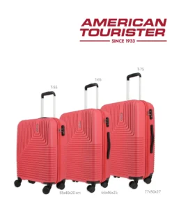 AMERICAN TOURISTER - TROLLEY ROSSO IN ABS 4 RUOTE CON COMBINAZIONE TSA