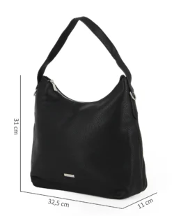 ANNES NICOLE - Borsa sacca nera con tasca posteriore, tracolla removibile