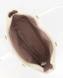 ANNES NICOLE - Borsa shopping crema con pattina con chiusura a girello