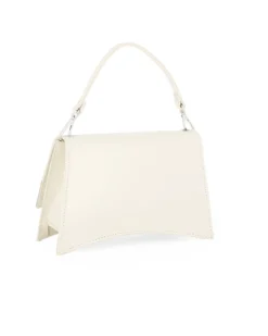 ANNES NICOLE - Pochette beige con un manico e fascia in lurex sulla patta MADE IN ITALY