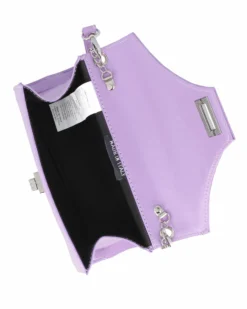 ANNES NICOLE - Pochette lilla un manico con patta e chiusura a girello, MADE IN ITALY