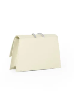 ANNES NICOLE - Pochette panna con cinturino in strass sulla patta, MADE IN ITALY