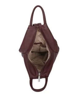 ANNES NICOLE - Zaino bordeaux due manici con doppia tasca frontale e spalline regolabili con zip