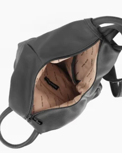 ANNES NICOLE - Zaino grigio due manici con doppia tasca frontale e spalline regolabili con zip
