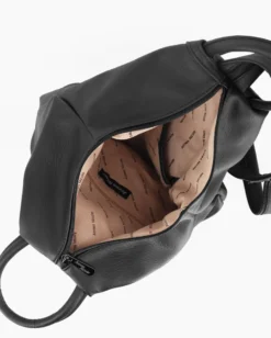 ANNES NICOLE - Zaino nero due manici con doppia tasca frontale e spalline regolabili con zip