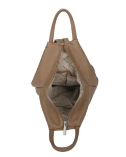 ANNES NICOLE - Zaino terra due manici con doppia tasca frontale e spalline regolabili con zip