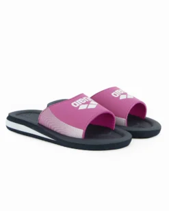 ARENA - Ciabatte da bambina rosa e blu scuro con fascia frontale e logo bianco, numerata 30/35 - BEAT HOOK