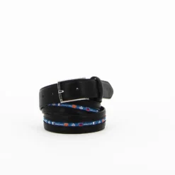ARMATA DI MARE - Cinta uomo nera e azzurra in VERA PELLE