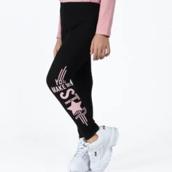 BACHATA - BIMBA LEGGINGS NERO/ROSA