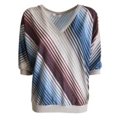 BACHATA - BLUSA MANICA 3/4 A RIGHE MULTICOLOR