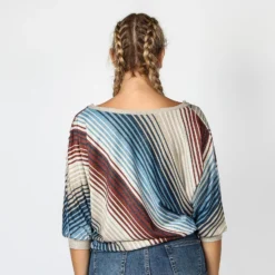BACHATA - BLUSA MANICA 3/4 A RIGHE MULTICOLOR