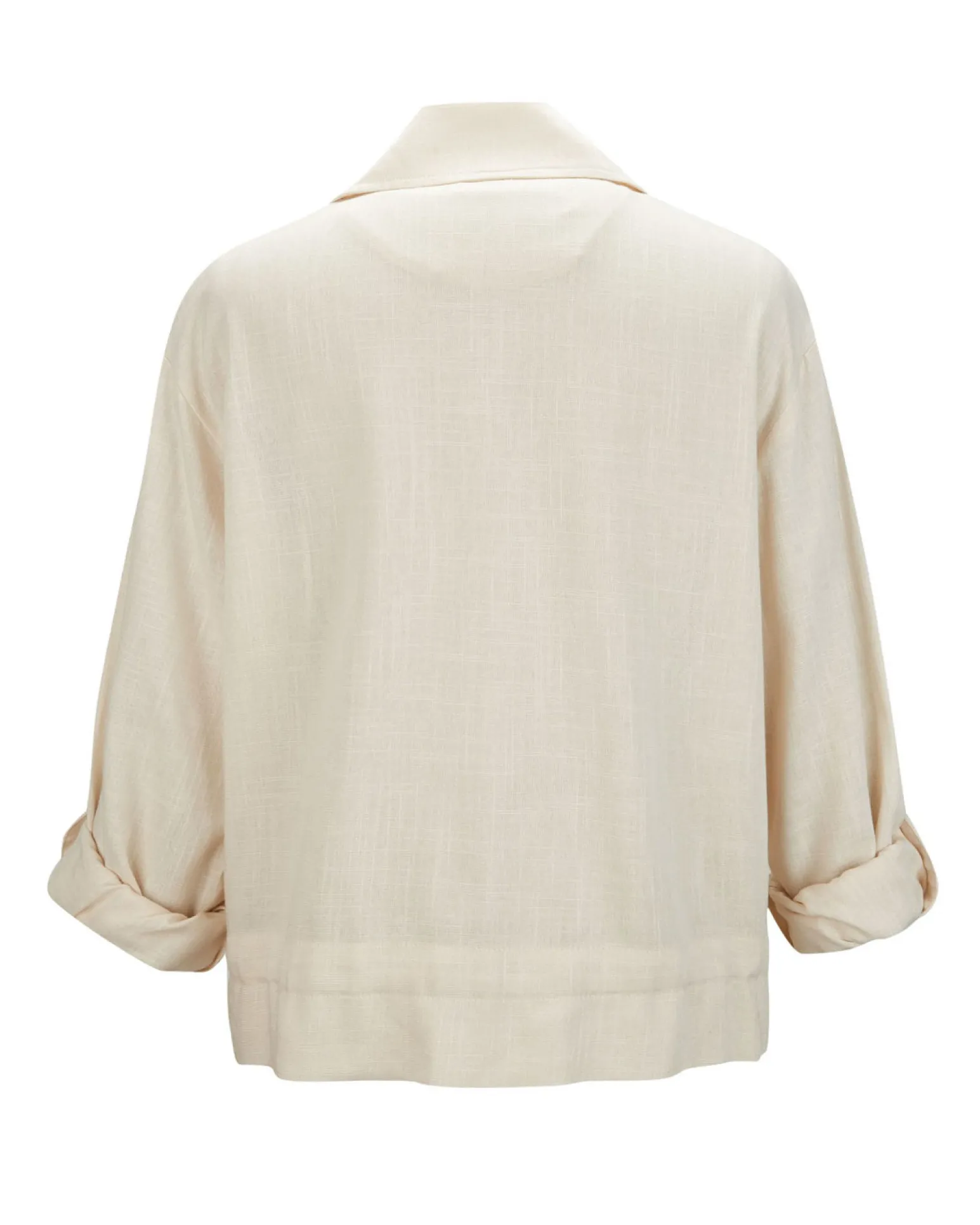 BACHATA - CAMICIA GIACCA BEIGE DA DONNA IN VISCOSA E LINO