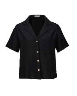 BACHATA - Camicia mezza manica con taschino nera