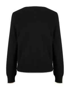BACHATA - Cardigan manica lunga nero e bianco con bottoni da donna