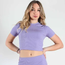 BACHATA - CROP TOP COSTINA MANICA CORTA