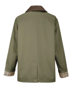 BACHATA - Giacca verde con tasche con colletto a contrasto