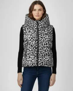 BACHATA - Gilet maculato imbottito con cappuccio