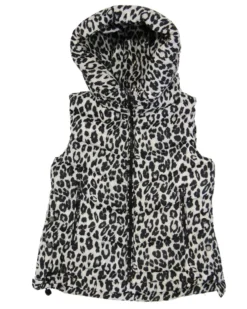 BACHATA - Gilet maculato imbottito con cappuccio