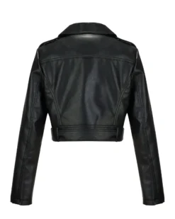 BACHATA - GIUBBINO BIKER NERO DA DONNA CON CINTURA