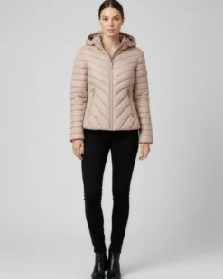 BACHATA - GIUBBINO 100GR BEIGE DA DONNA CON CAPPUCCIO