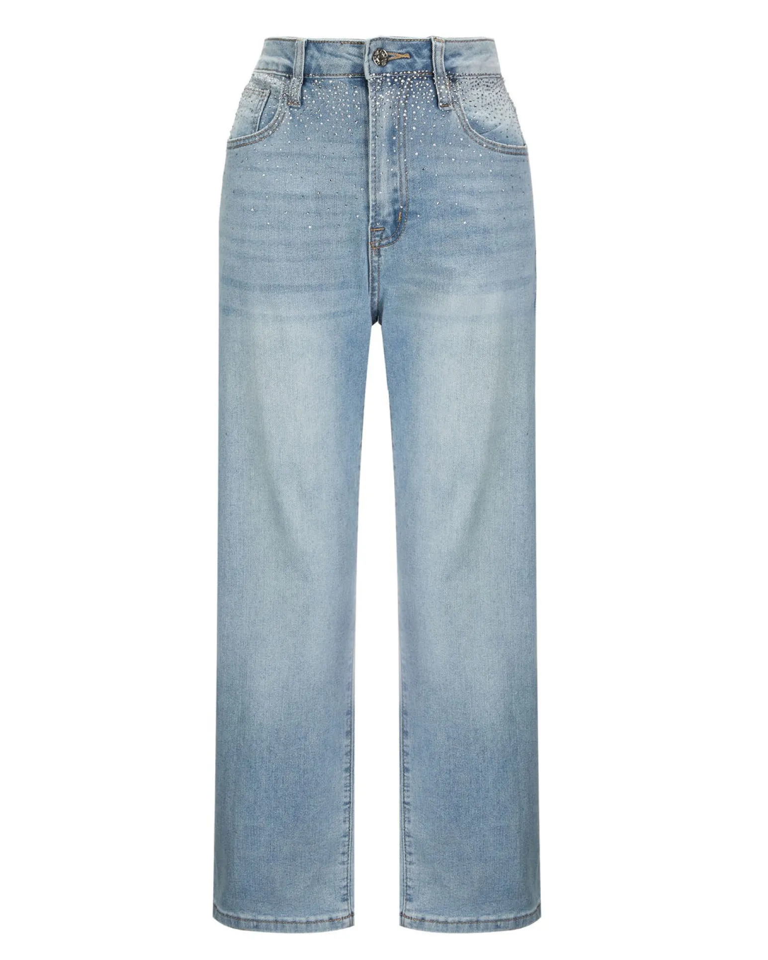 BACHATA - JEANS DA DONNA CON STRASS STRAIGHT FIT 5 TASCHE