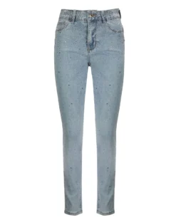 BACHATA - JEANS SKINNY PUSH UP DENIM CHIARO CON STRASS