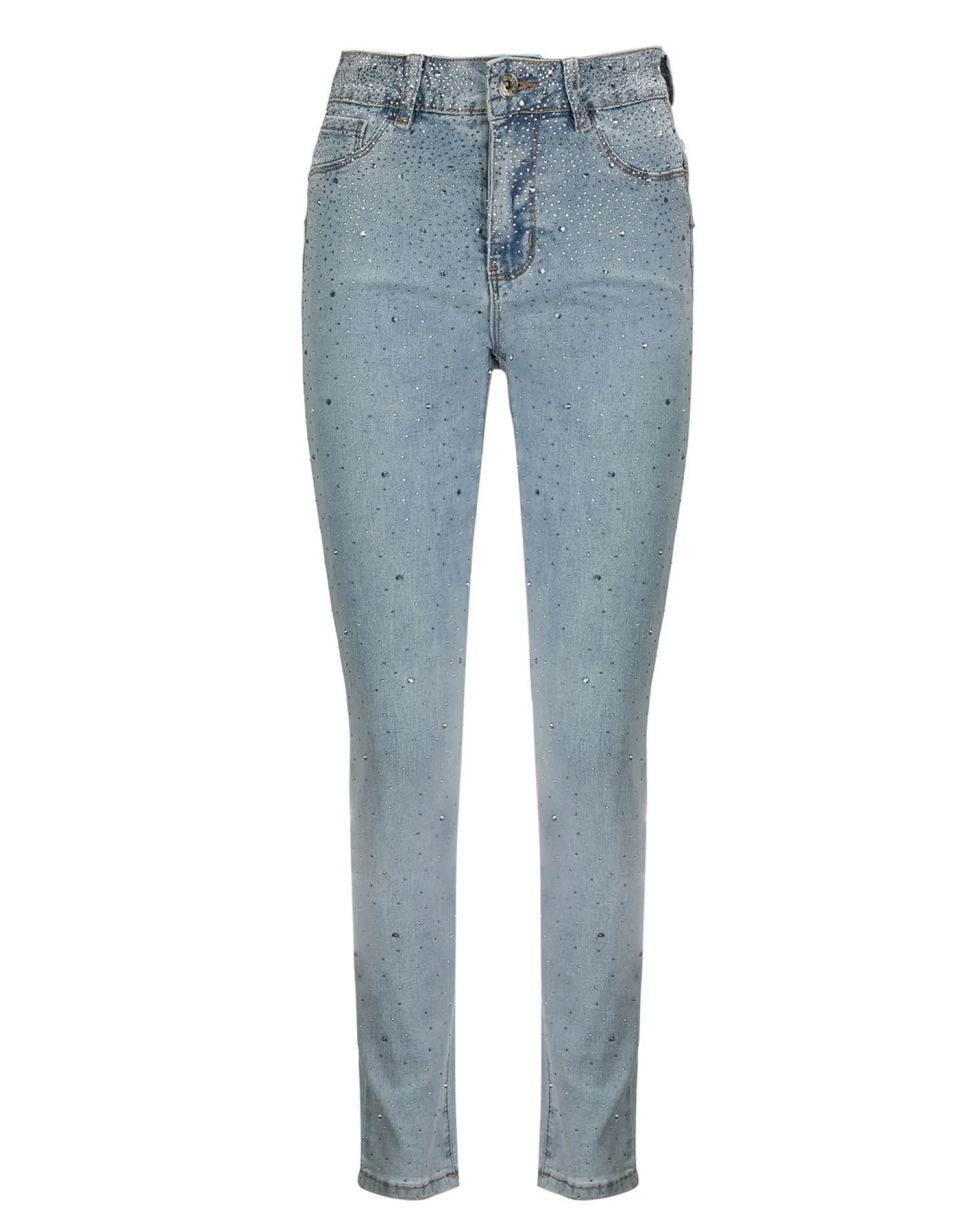 BACHATA - JEANS SKINNY PUSH UP DENIM CHIARO CON STRASS