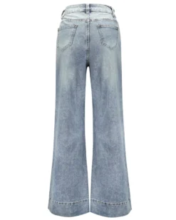 BACHATA - Jeans wide leg azzurro chiaro con strass